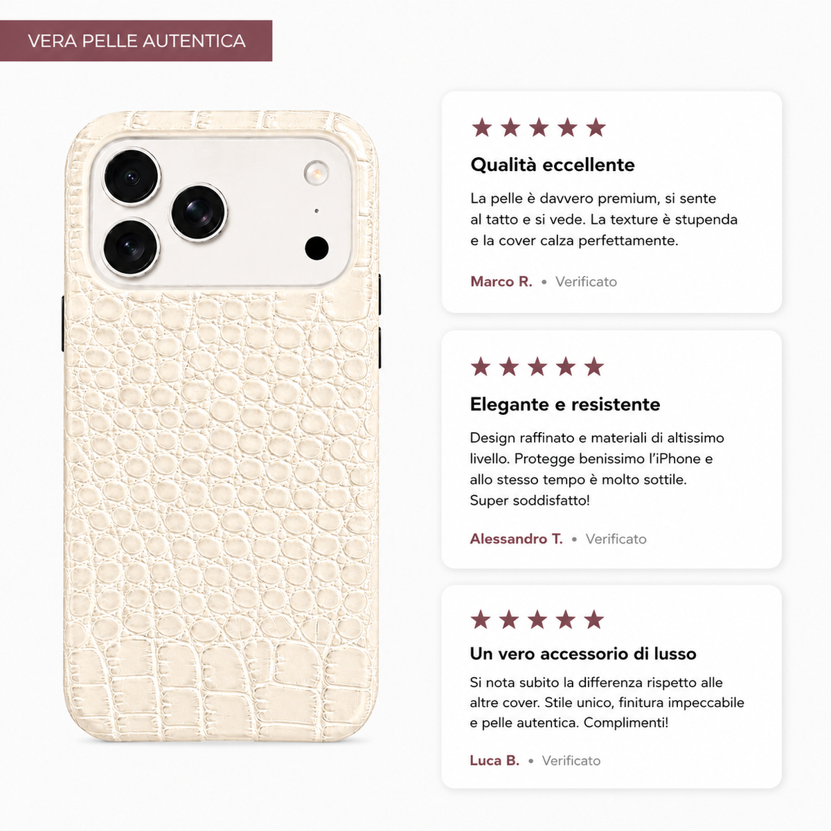 Cover MagSafe iPhone in Pelle di Coccodrillo