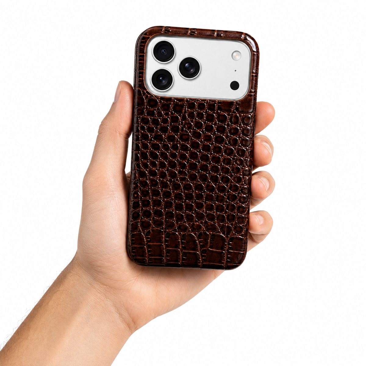 Cover MagSafe iPhone in Pelle di Coccodrillo