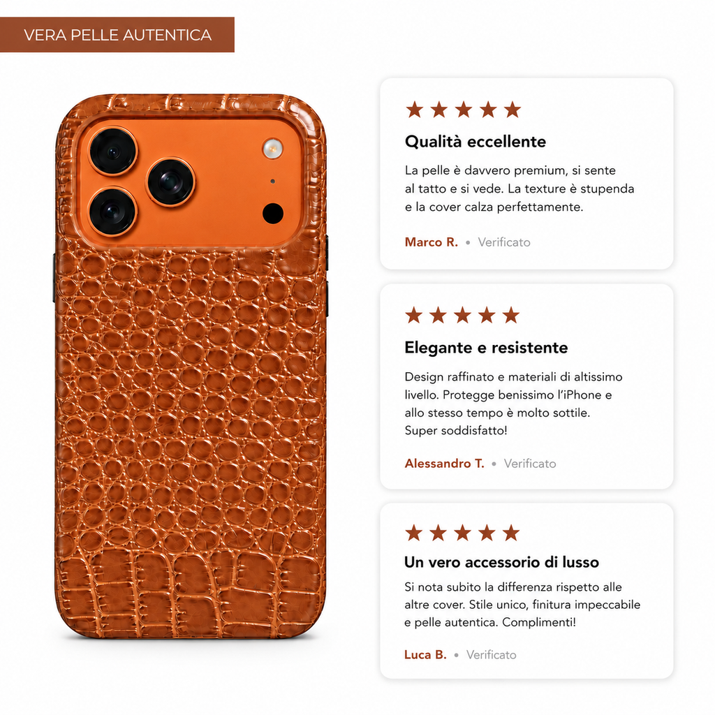 Cover MagSafe iPhone in Pelle di Coccodrillo