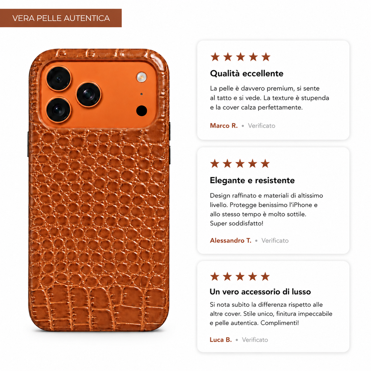 Cover MagSafe iPhone in Pelle di Coccodrillo