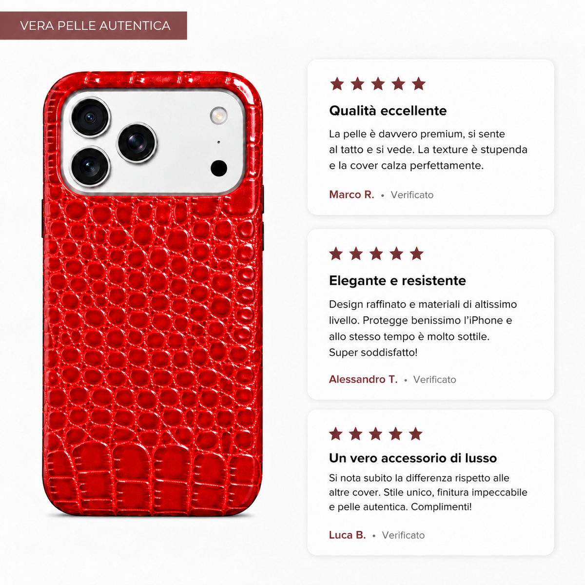 Cover MagSafe iPhone in Pelle di Coccodrillo