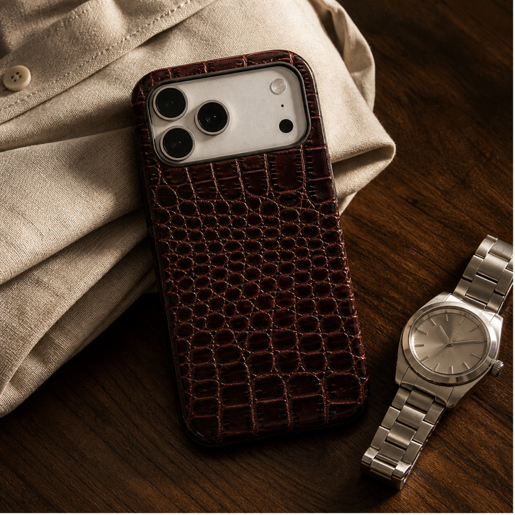 Cover MagSafe iPhone in Pelle di Coccodrillo
